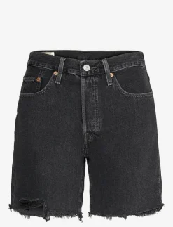 501 MID THIGH SHORT LUNAR BLAC - Jeansshorts