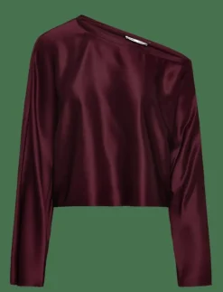 Alma satin blouse - Långärmade blusar