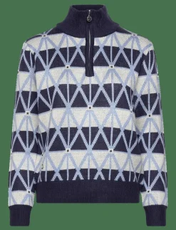 Argyle Half neck Pullover lined - Stickat