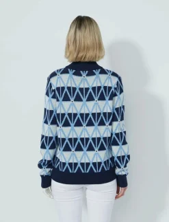 Argyle Half neck Pullover lined - Stickat