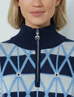 Argyle Half neck Pullover lined - Stickat