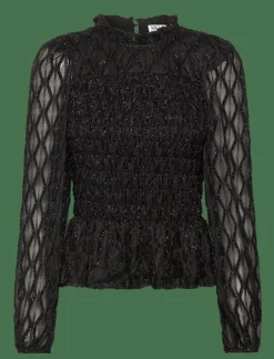 AWNOLITA LS HIGH NECK SMOCK TOP - Långärmade blusar