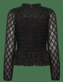 AWNOLITA LS HIGH NECK SMOCK TOP - Långärmade blusar