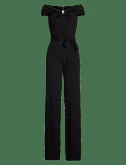 Belted Jersey Off-the-Shoulder Jumpsuit - Jumpsuits