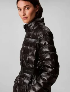 BELTED LIGHTWEIGHT LONG PUFFER - Dunkappor