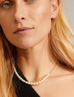 BERTHE pearl necklace gold-plated - Pärlhalsband
