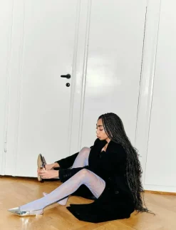 BIABARI Pointy Flat Slingback Faux Leather - Platta slingbacks