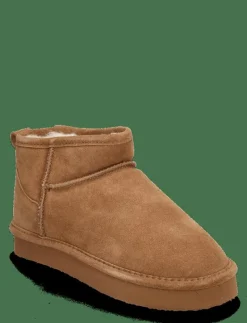BIASNOW Flatform Ankle Boot Suede - Teddy boots
