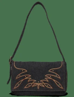 BRANNAN SHOULDER BAG BLACK DAR - Handväskor