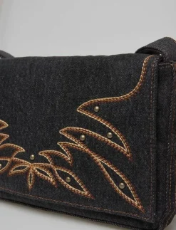 BRANNAN SHOULDER BAG BLACK DAR - Handväskor