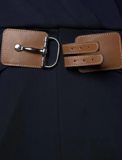 Buckle-Trim Jersey Surplice Jumpsuit - Jumpsuits