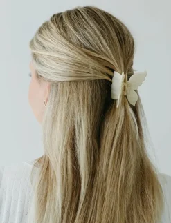 Butterfly hair clip white - Hårklämmor