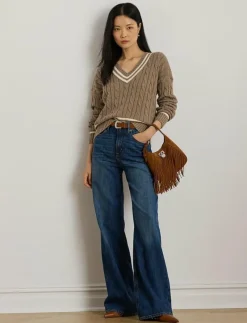 Cable-Knit Cotton Cricket Sweater - Stickat