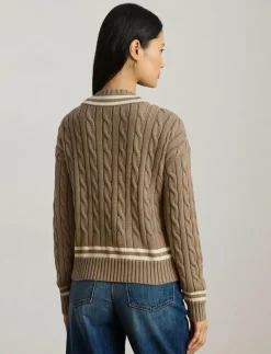 Cable-Knit Cotton Cricket Sweater - Stickat