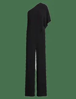 Cape Georgette One-Shoulder Jumpsuit - Jumpsuits