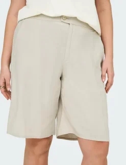 CARCARO HW LINEN BL BERMU SHORTS - Bermudashorts