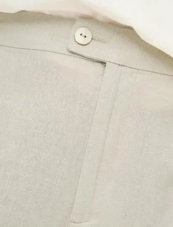 CARCARO HW LINEN BL BERMU SHORTS - Bermudashorts