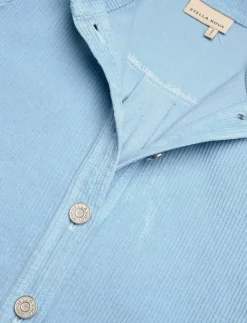 Corduroy shirt with belt - Långärmade