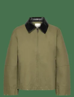 Cotton jacket with contrasting collar - Tunna jackor