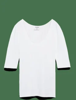 Cotton Stretch Scoop Neck Top - T-shirts
