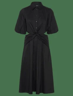 Cotton-Blend Bubble-Sleeve Shirtdress - Midiklänningar