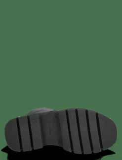 CPH693 grainy leather teddy black - Platta ankelboots