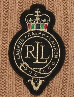 Crest-Patch Cable-Knit Scarf - Halsdukar