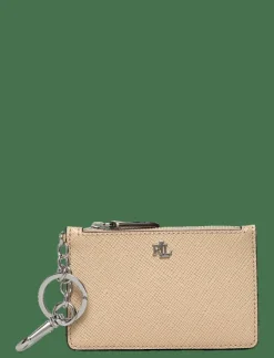 Crosshatch Leather Zip Card Case - Korthållare