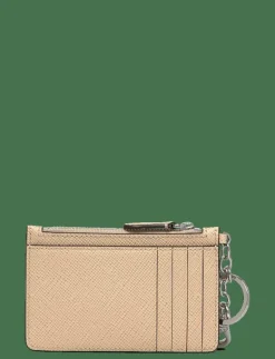 Crosshatch Leather Zip Card Case - Korthållare