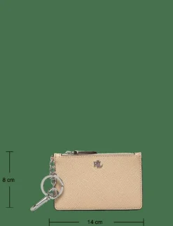 Crosshatch Leather Zip Card Case - Korthållare