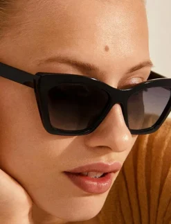 DAKOTA angular cat-eye shaped sunglasses black - Cat-Eye