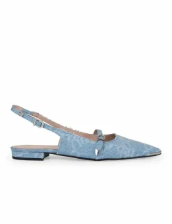 Dante6-Cinque denim flat slingbacks - Platta slingbacks