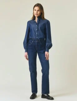 Denim Frill Blouse - Jeansskjortor
