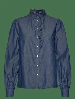 Denim Frill Blouse - Jeansskjortor