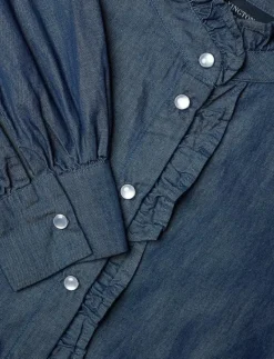 Denim Frill Blouse - Jeansskjortor