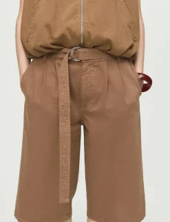 Denim jorts with belt - Bermudashorts