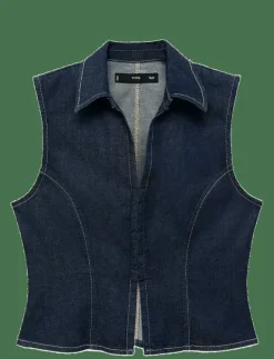 Denim top with contrast stitching - Linnen