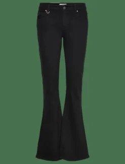 DEVON KICK REVIEW ORGANIC BLACK - Utsvängda jeans