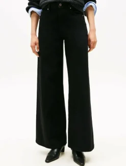 DNM BLACK 70s WIDE LEG HW - Vida byxor
