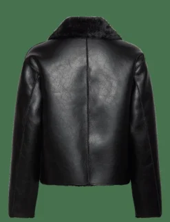 Double-sided leather-effect jacket with pockets - Skinnjackor