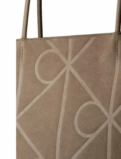 EMBLEM AOP EMBOSSED SUEDE TOTE - Totes
