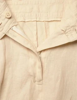 Embroidered Linen Short-Sleeve Jumpsuit - Jumpsuits