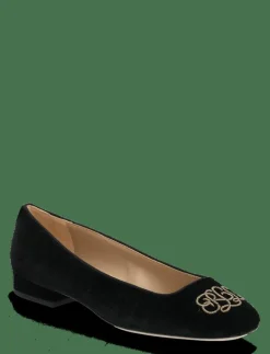 Emellie Logo Velvet Ballet Flat - Ballerinas