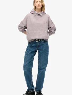 ESSENTIAL LOGO OVERDYED HOODIE - Huvtröjor