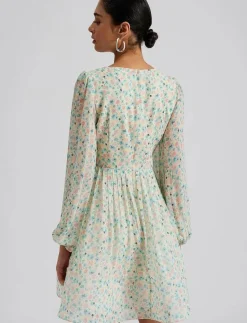 Estelle v-neck chiffon mini dress - Korta klänningar