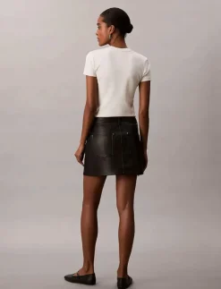 FAUX LEATHER 5PKT MINI SKIRT - Korta kjolar