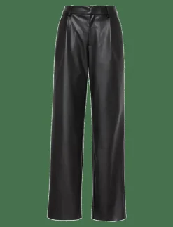 FAUX LEATHER PLEATED TROUSER - Skinnbyxor
