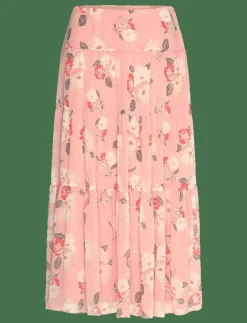 Floral Crinkle Georgette Tiered Skirt - Plisserade kjolar