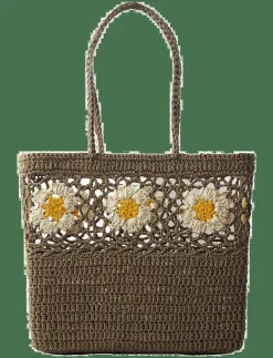 Flower Crochet Basket Sand - Strandväskor