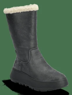 F-MODE DOUBLE-FACED SHEARLING FLATFORM CALF BOOTS - Varmfodrade skor